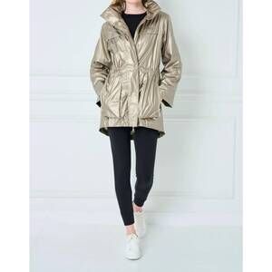 NEW ANORAK metallic rain jacket in gold